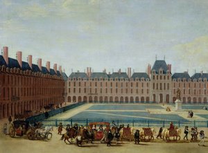 De Place Royale met de koninklijke koets, c.1655 door French School